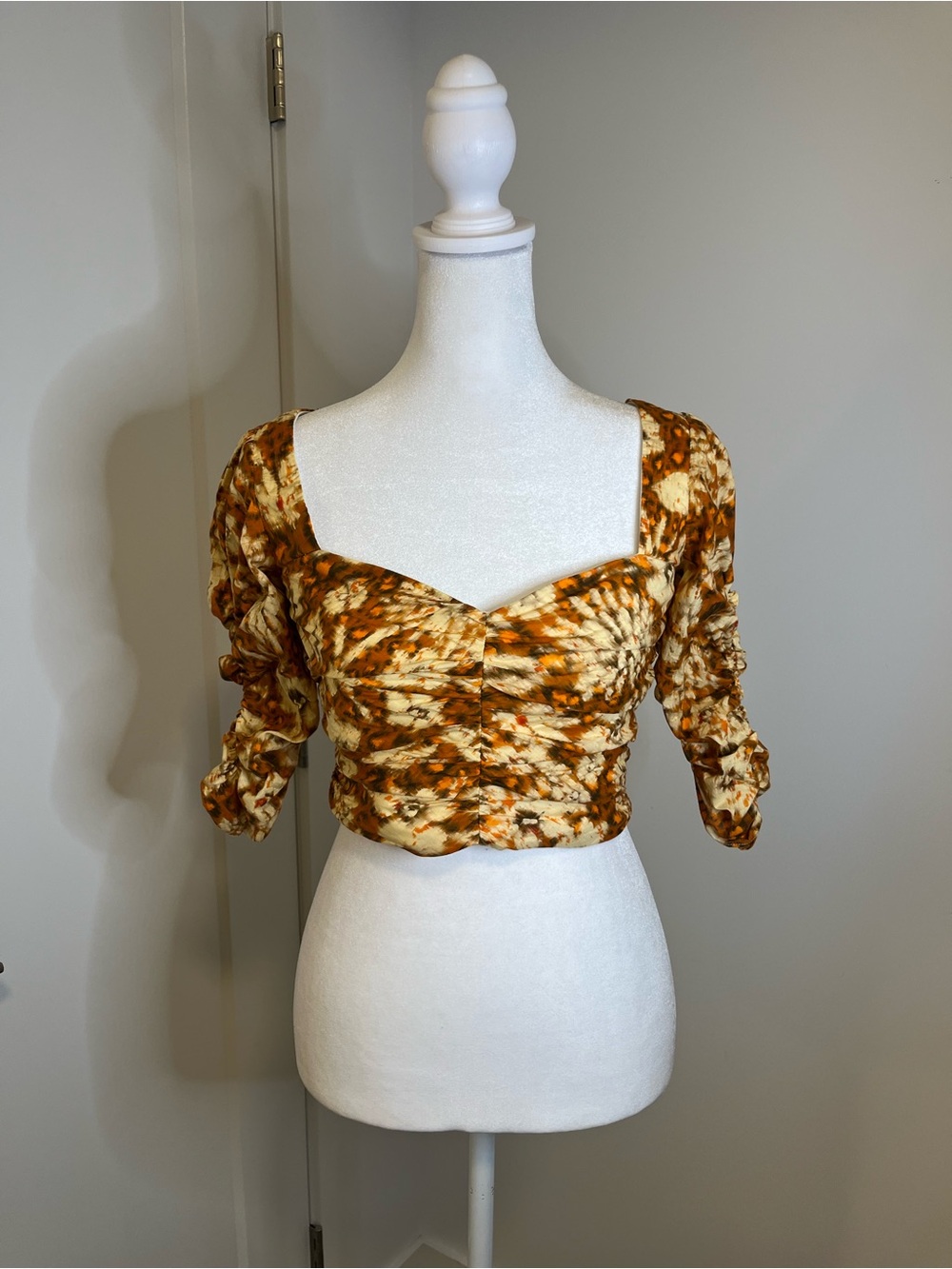 ZARA Ruched Autumn Coloured Crop Top Blouse - FREE SHIPPING on Bundles $85+